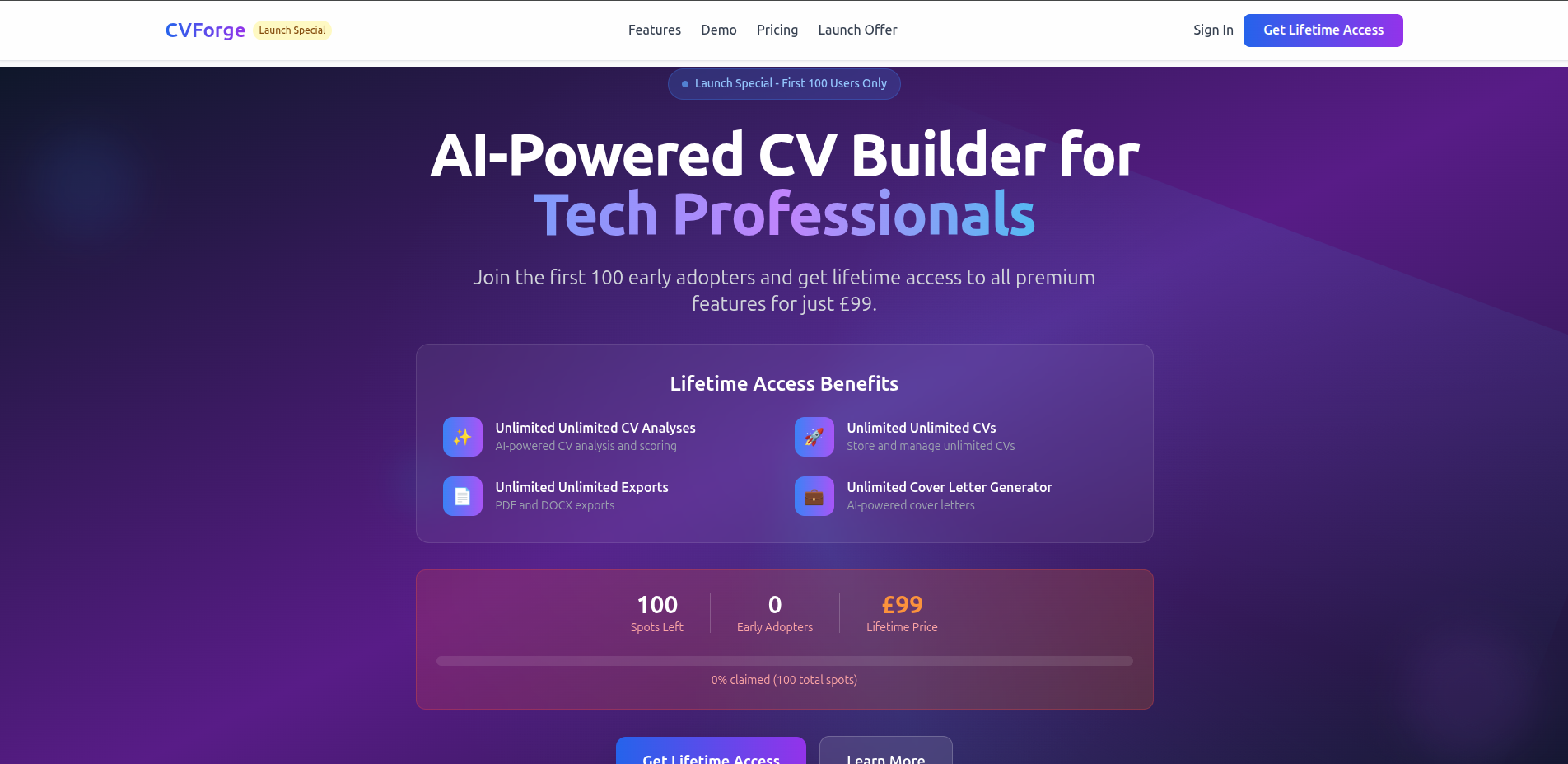 CVForge - AI-Powered CV Builder