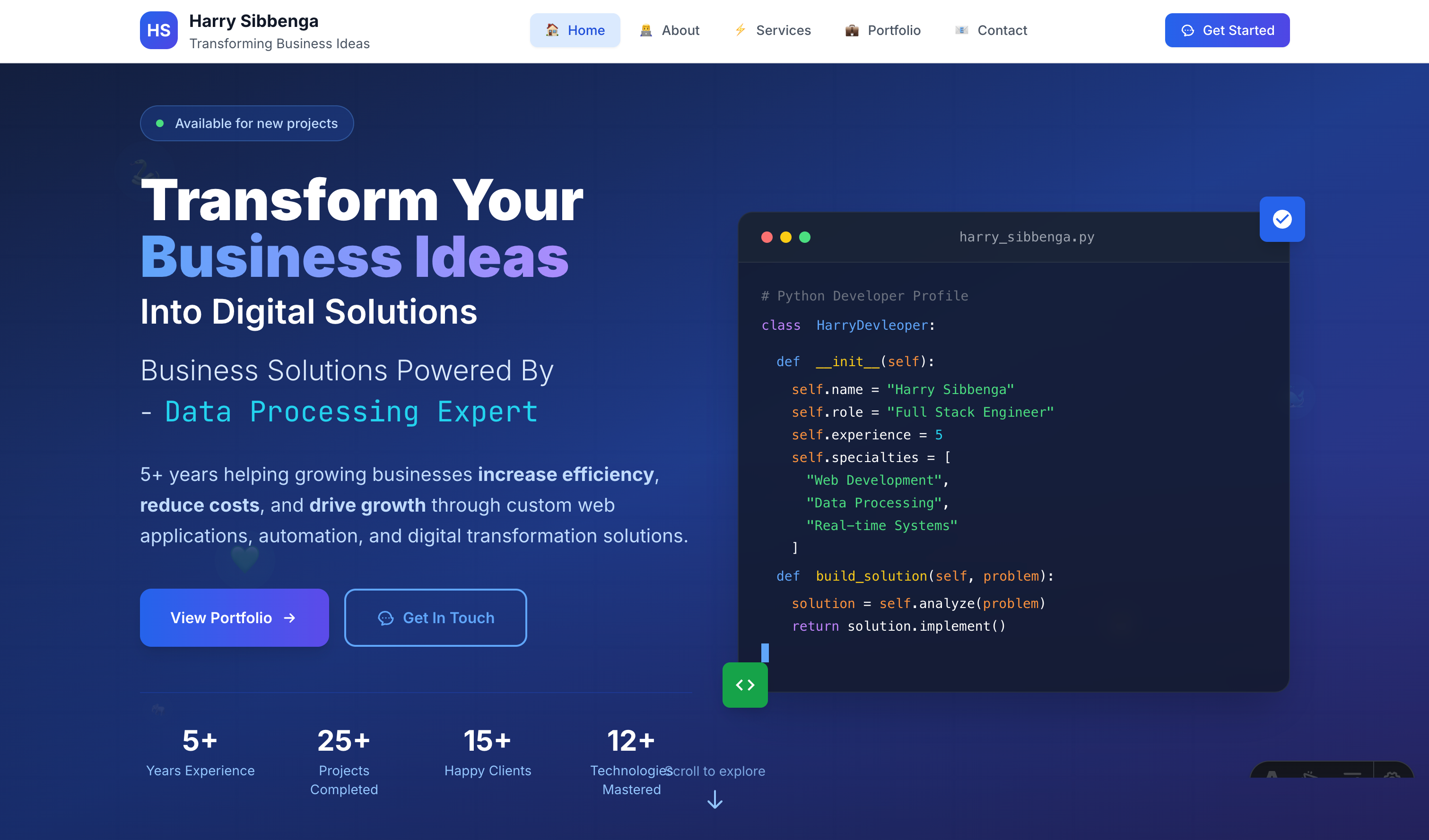 Personal Portfolio & Development Services